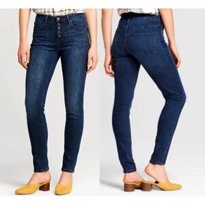 Universal Thread Women's Medium Wash High-Rise Button Fly Skinny Jeans Size 16